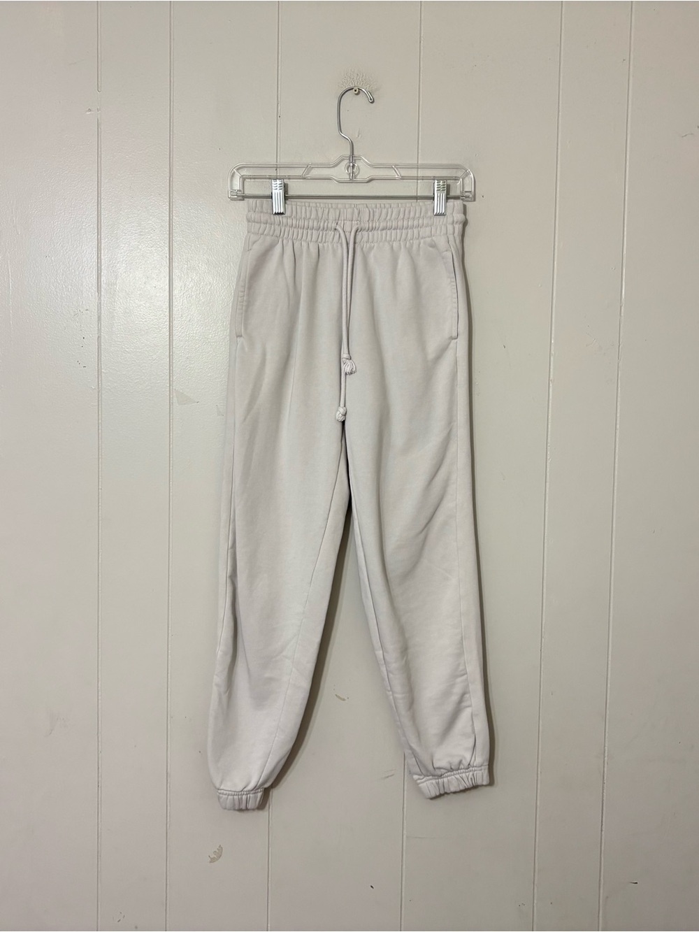 TNA Cozy Fleece Jogger Sweatpants Ivory Cream XXS Style 78454 Lounge Athleisure